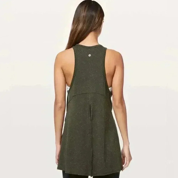 Lululemon Goal Up Tank top tie back size 8 In Olive Green Sleeveless - Picture 2 of 6